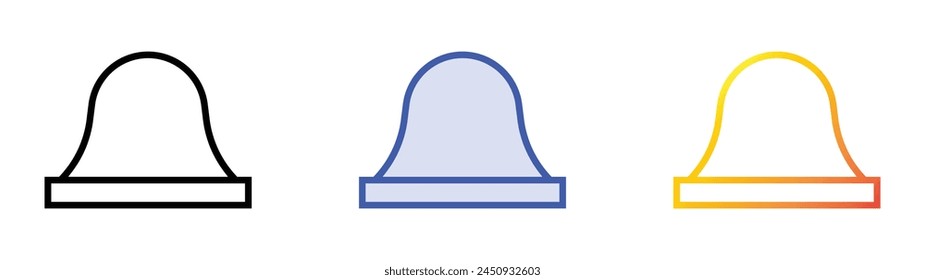 icono de capuchón cervical. Diseño de estilo de relleno lineal, azul y degradado aislado sobre fondo blanco