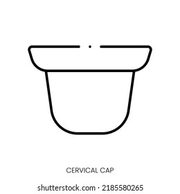 Cervical Cap Icon. Linear Style Sign Isolated On White Background. Vector Illustration