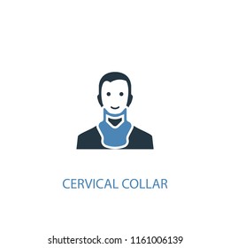 cervical collar concept 2 colored icon. Simple blue element illustration. cervical collar concept symbol design from Medical set. Can be used for web and mobile UI/UX