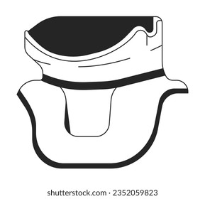 Cervical collar flat monochrome isolated vector object. Broken neck bandage. Editable black and white line art drawing. Simple outline spot illustration for web graphic design svg