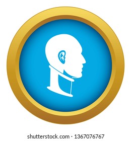 Cervical collar icon blue vector isolated on white background for any design