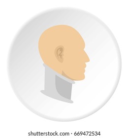 Cervical collar icon in flat circle isolated on white background vector illustration for web
