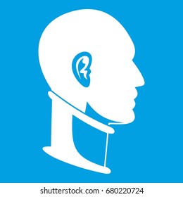 Cervical collar icon white isolated on blue background vector illustration svg