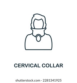 Cervical Collar line icon. Monochrome simple Cervical Collar outline icon for templates, web design and infographics svg