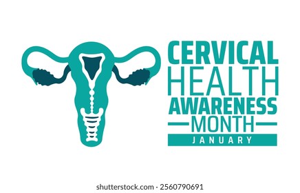 cervical health awareness month
background, banner or poster design template. observed every year in January. Holiday concept. Use to any Template, card, poster, placard, template.