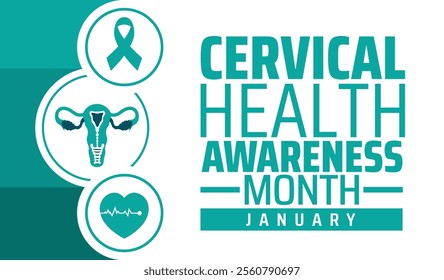 cervical health awareness month
background, banner or poster design template. observed every year in January. Holiday concept. Use to any Template, card, poster, placard, template.