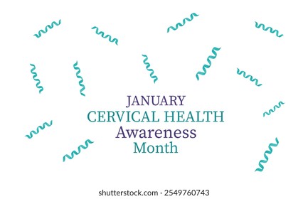 Cervical Health awareness month banner ribbon observed each year during January.