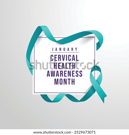 Cervical Health Awareness Month design template good for celebration usage. teal ribbon for template. ribbon vector design. cervical awareness design. eps 10. 