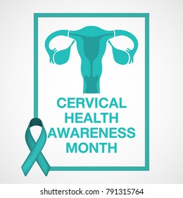 Cervical Health Awareness Month Logo Vector Illustration