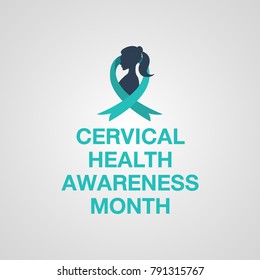 Cervical Health Awareness Month Logo Vector Illustration