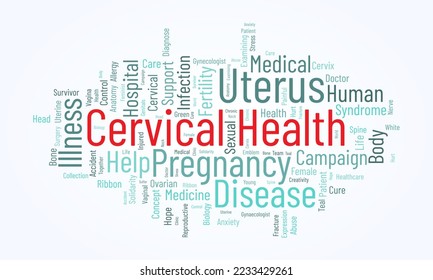 Cervical Health word cloud background. Health awareness Vector illustration design concept.