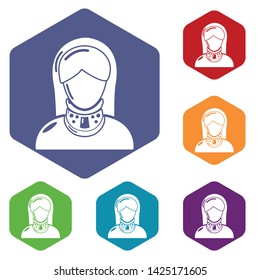 Cervical retainer icon. Simple illustration of cervical retainer vector icon for web.