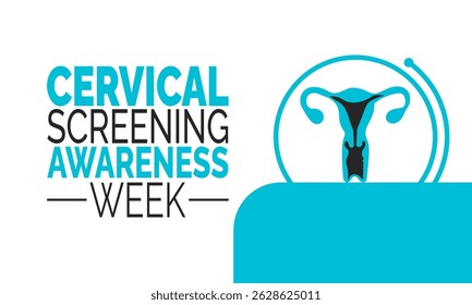 Cervical Screening Awareness Week. Health Campaign concept, Health Check Poster, Awareness Banner, Social Media Post,Women’s Health card, Flyer, and Background Design Inspiration Vector Illustration