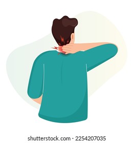 Cervical Spondylosis - Pain in Back of Neck -  Stock Illustration as EPS 10 File