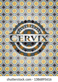 Cervix arabesque emblem background. arabic decoration.