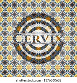 Cervix arabic style emblem. Arabesque decoration.