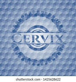Cervix blue polygonal badge. Vector Illustration. Detailed.