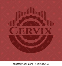Cervix retro style red emblem