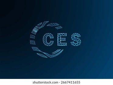 Diseño de Vector de logotipo de letra poli CES bajo. Diseño de logotipo de poliéster inferior CES. Diseño único del logotipo bajo poli del CES.