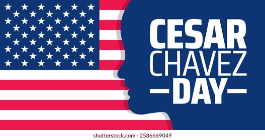 Cesar Chavez Day background banner or poster design template. observed every year in March. Holiday concept. Use to any Template, card, poster, placard, template.