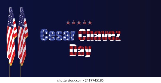 Cesar Chavez Day Stylish Text illustration Design