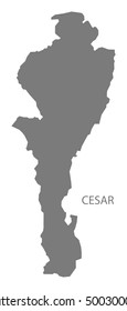 Cesar Colombia Map in grey