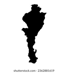 Cesar department map, administrative division of Colombia.