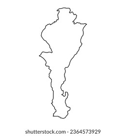 Cesar department map, administrative division of Colombia.