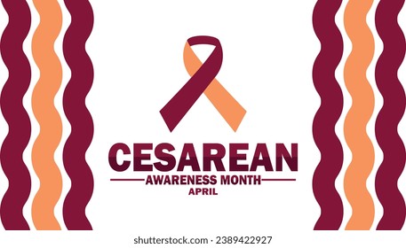 Cesarean Awareness Month Vector illustration. Holiday concept. Template for background, banner, card, poster with text inscription.