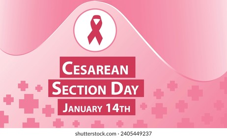 Diseño de banner vectorial de la sección cesárea. Feliz Día de la Sección Cesareana moderna mínima ilustración de afiche.