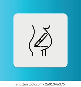 Cesarean Section icon. Editable stroke. Vector illustration