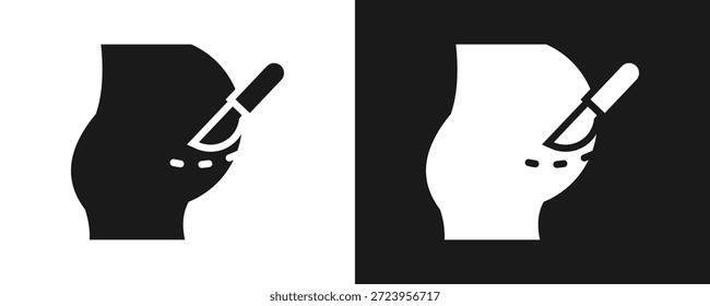 Conjunto De Iconos De Sección De Cesárea Glifo En Fondo Blanco Y Negro