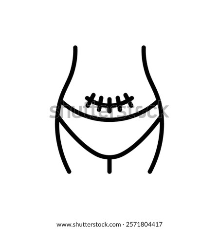 Cesarean Section line icon. Eps 10.
