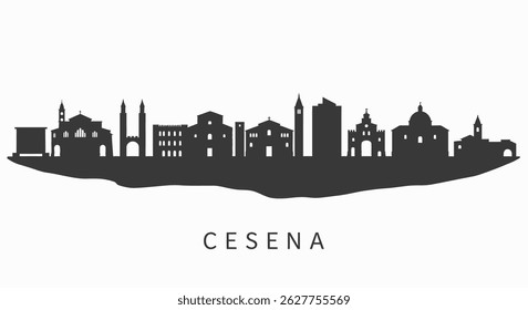 Cesena Skyline Silhouette Italy White.