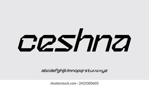 CESHNA FONT VECTOR DISPLAY FUTURISTIC SCIFI SPORT