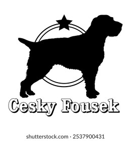 Cesky Fousek dog silhouette,  dog, dog breeds, logo, vector, silhouette, logo design, animal, illustration, icon, sign, design, black,  symbol, pet