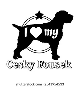 Cesky Fousek Hund Silhouette, ich liebe meinen Hund, Hund, Hunderassen, Logo, Vektor, Silhouette, Tier, Illustration, Symbol, Zeichen, schwarz, Haustier,