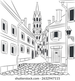 Cesky Krumlov old street, Czech Republic