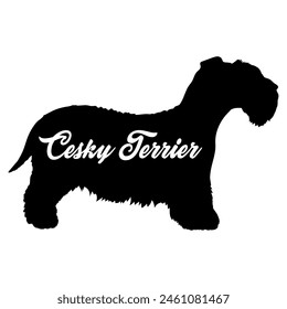 Cesky Terrier Dog silhouette dog breeds logo dog monogram vector