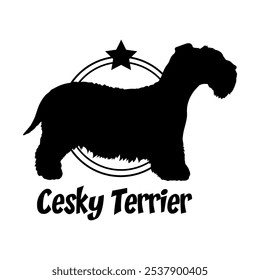 Cesky Terrier dog silhouette,  dog, dog breeds, logo, vector, silhouette, logo design, animal, illustration, icon, sign, design, black,  symbol, pet