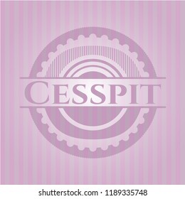 Cesspit badge with pink background