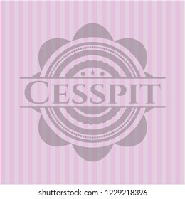 Cesspit badge with pink background