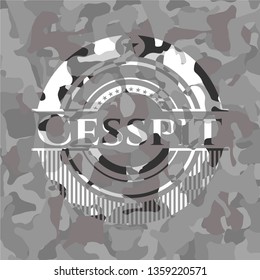 Cesspit on grey camouflage texture