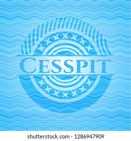 Cesspit water concept style emblem.