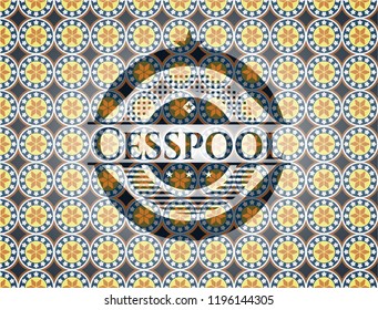 Cesspool arabesque style badge. arabic decoration.