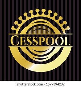 Cesspool gold badge or emblem. Vector Illustration. Detailed.