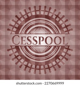 Cesspool rotes polygonal Abzeichen. Nahtlos. 