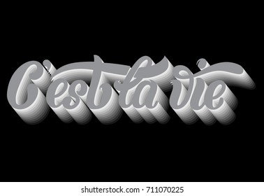 C'est la vie. Quote typographical background. Unique handwritten lettering. Template for card, poster, print for t-shirt, banner