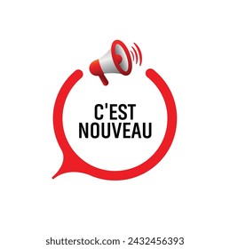 c'est nouveau text on white background. it's new in french language.