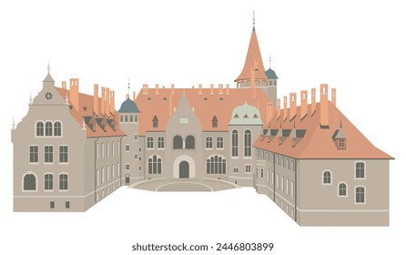 Cesvaine Palace, Latvia isolated illustration